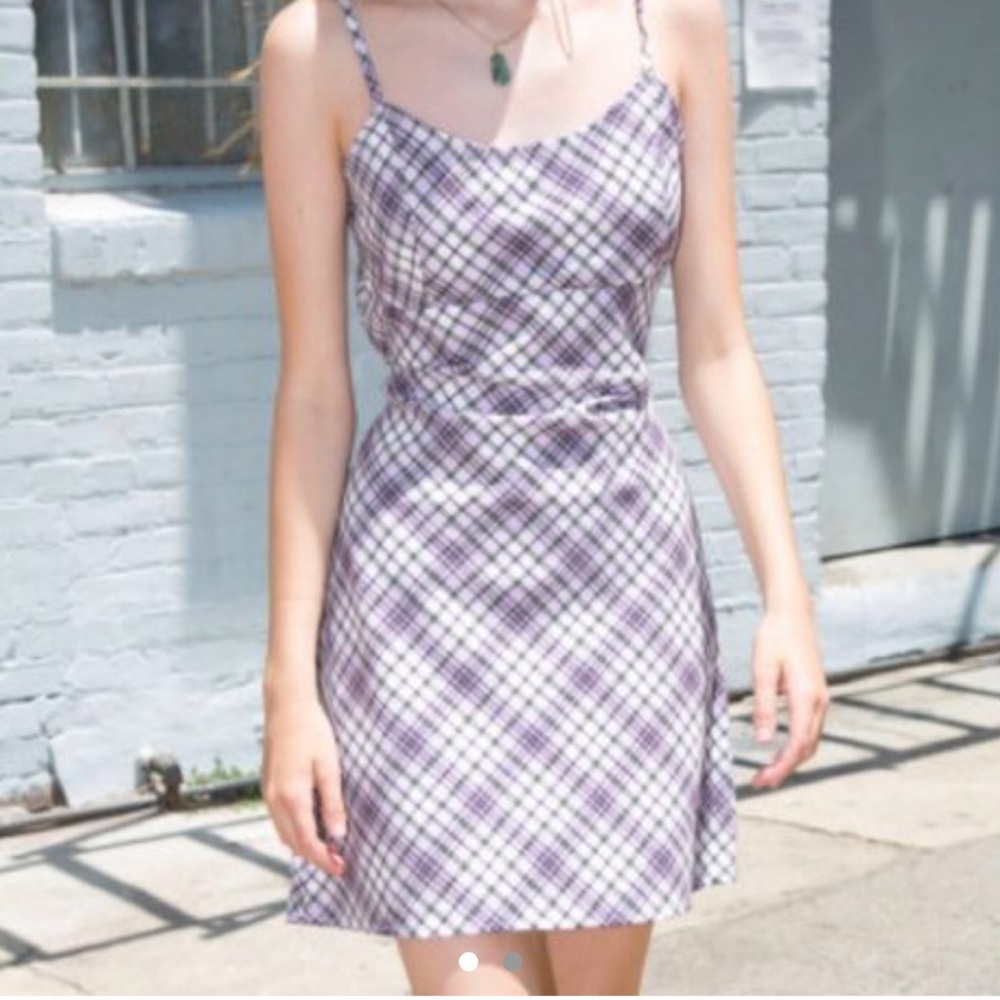Brandy Melville purple plaid dress
